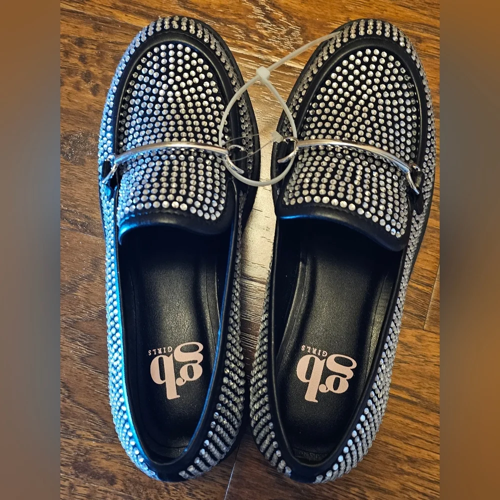 Gianni Bini Teigan-Girl Rhinestone Embellished Lug Sole Loafers (Kid)